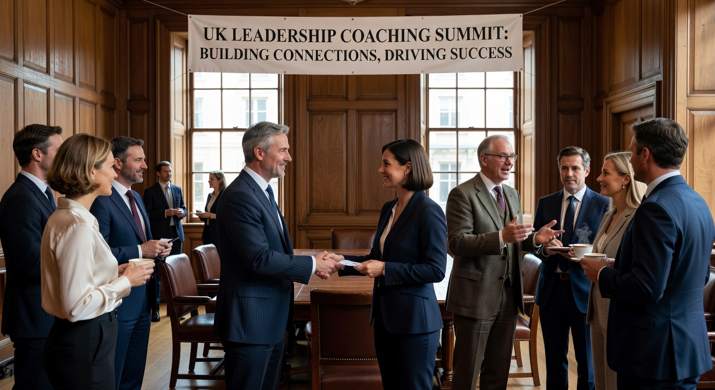 UK leadership networking event with professionals collaborating